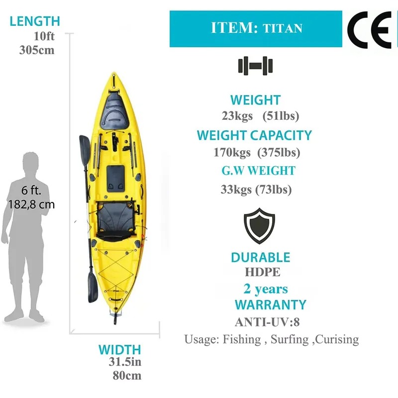 10ft Single Seat Sit on Fishin - đánh giá và giá Fishing Kayak Paddle