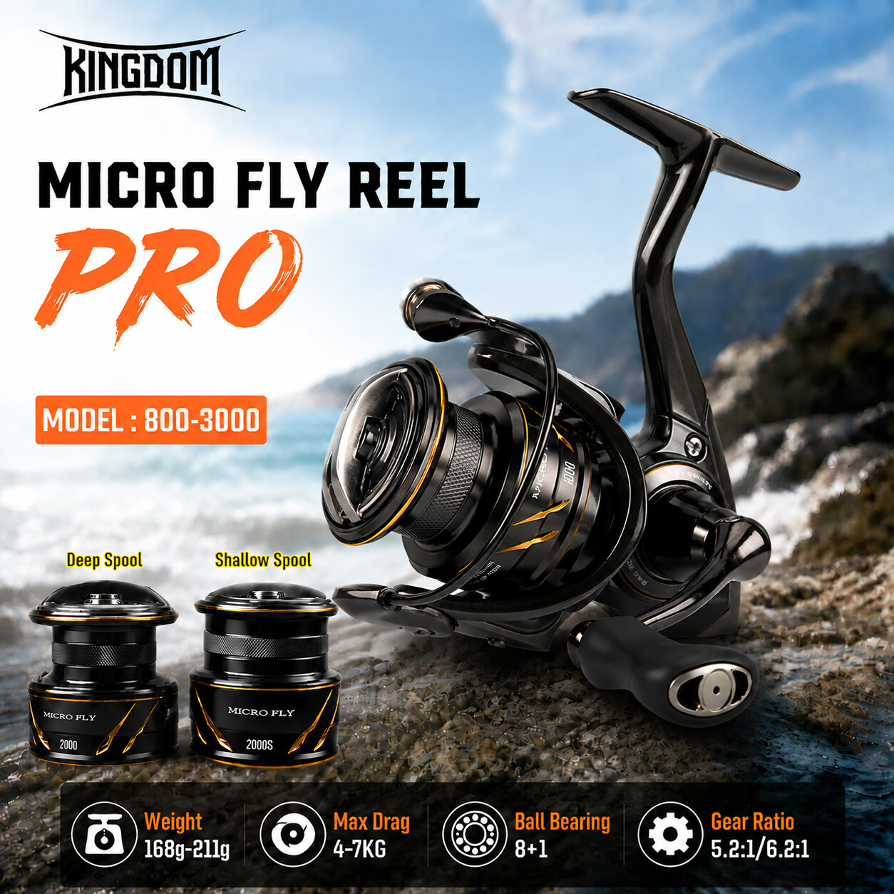 Kingdom Micro Fly Pro Fishing  - đánh giá và giá Abu Garcia Reel Revo
